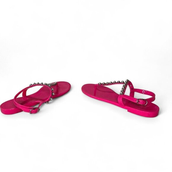 Stuart Weitzman Goldie Pearl Crystal Jelly Thong Sandal - Pink Sz US 8, EU 38.5 - Picture 6 of 15